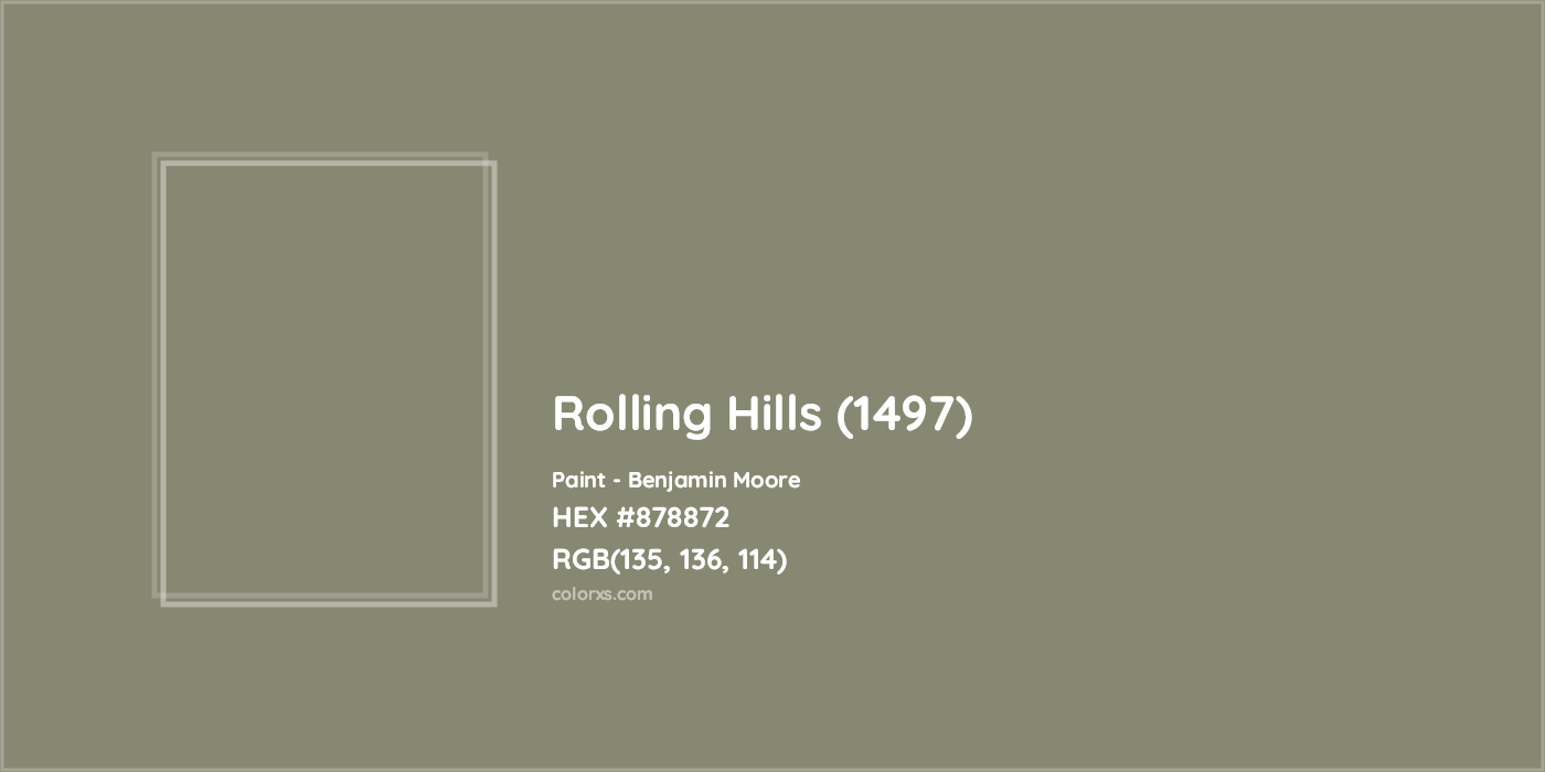HEX #878872 Rolling Hills (1497) Paint Benjamin Moore - Color Code