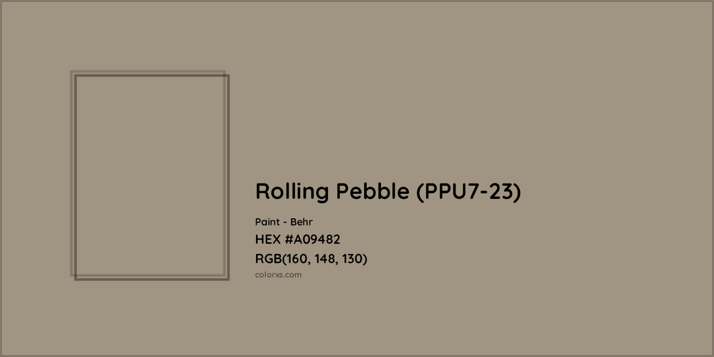HEX #A09482 Rolling Pebble (PPU7-23) Paint Behr - Color Code