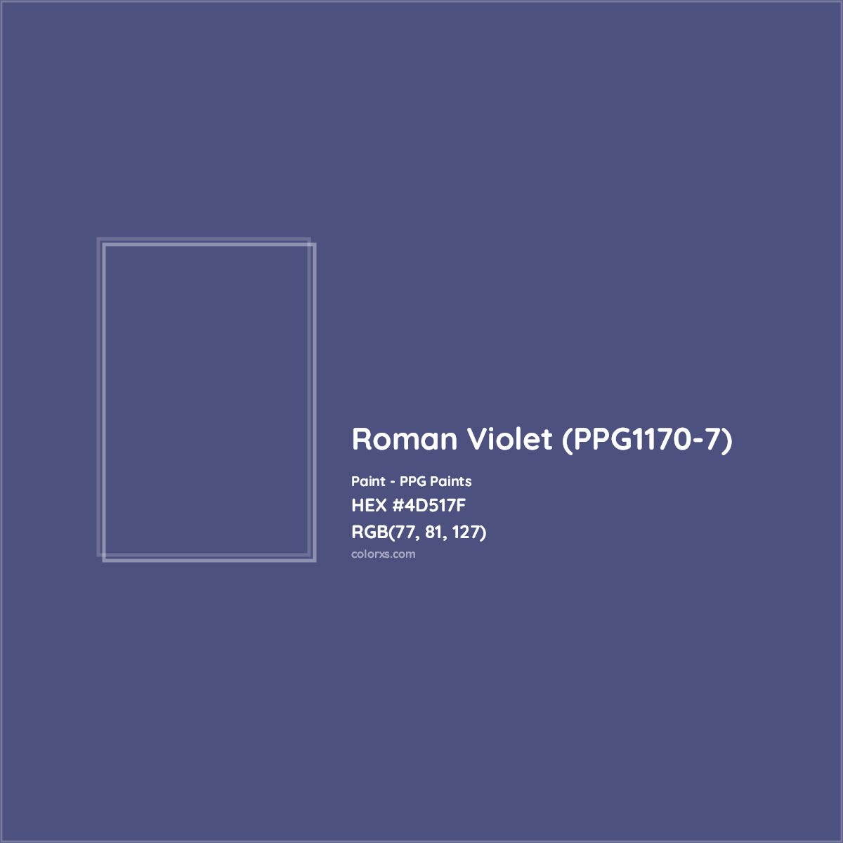 HEX #4D517F Roman Violet (PPG1170-7) Paint PPG Paints - Color Code