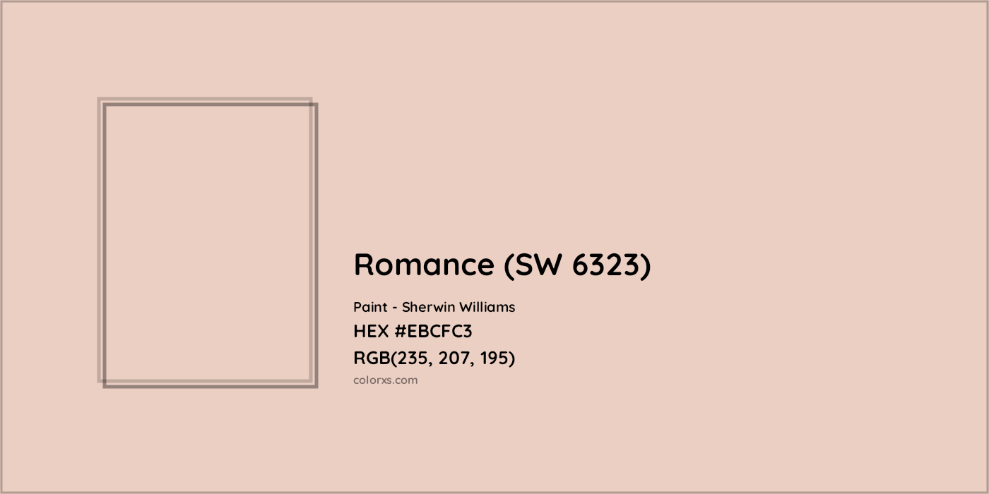 HEX #EBCFC3 Romance (SW 6323) Paint Sherwin Williams - Color Code