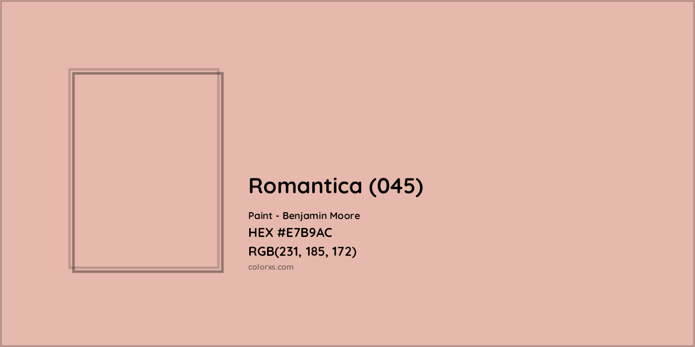 HEX #E7B9AC Romantica (045) Paint Benjamin Moore - Color Code