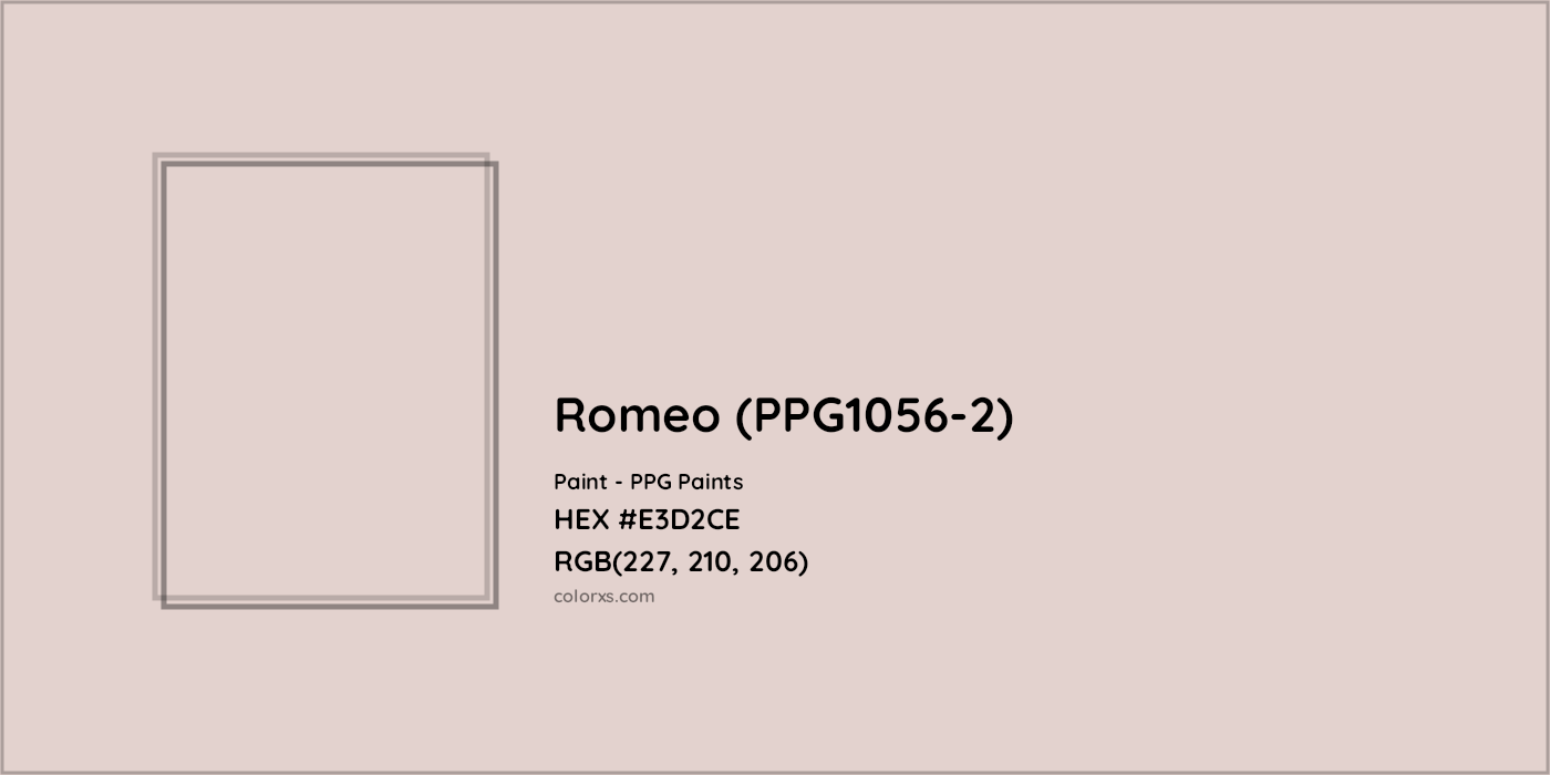 HEX #E3D2CE Romeo (PPG1056-2) Paint PPG Paints - Color Code
