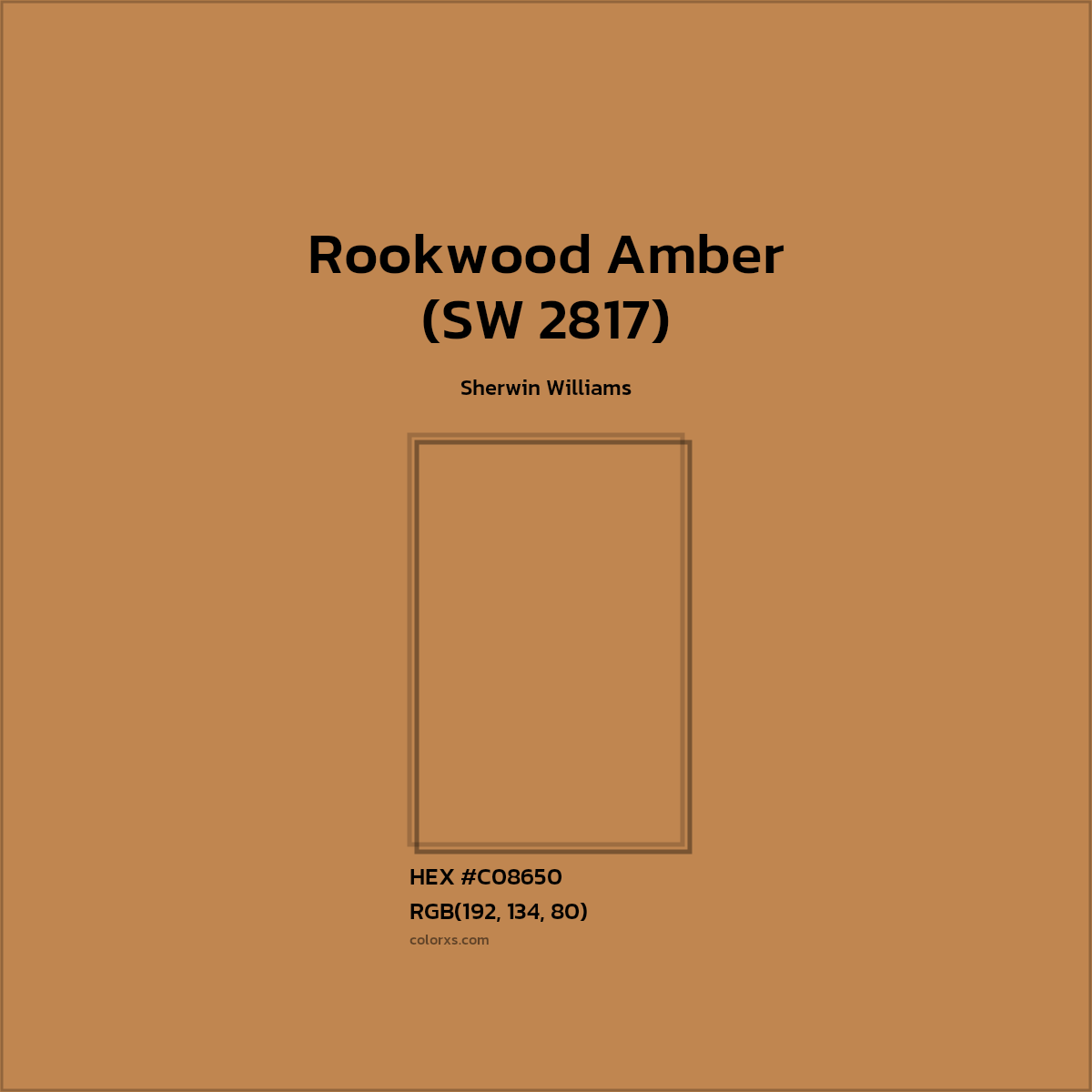 HEX #C08650 Rookwood Amber (SW 2817) Paint Sherwin Williams - Color Code
