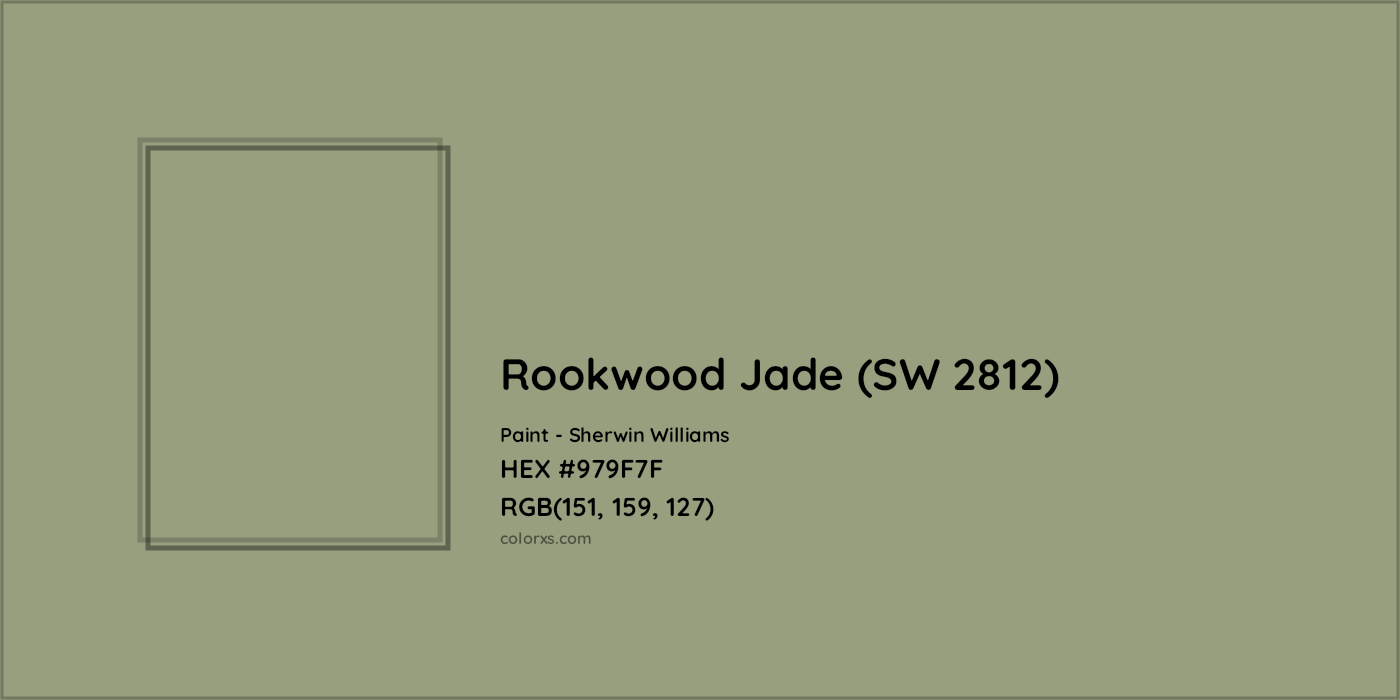 HEX #979F7F Rookwood Jade (SW 2812) Paint Sherwin Williams - Color Code