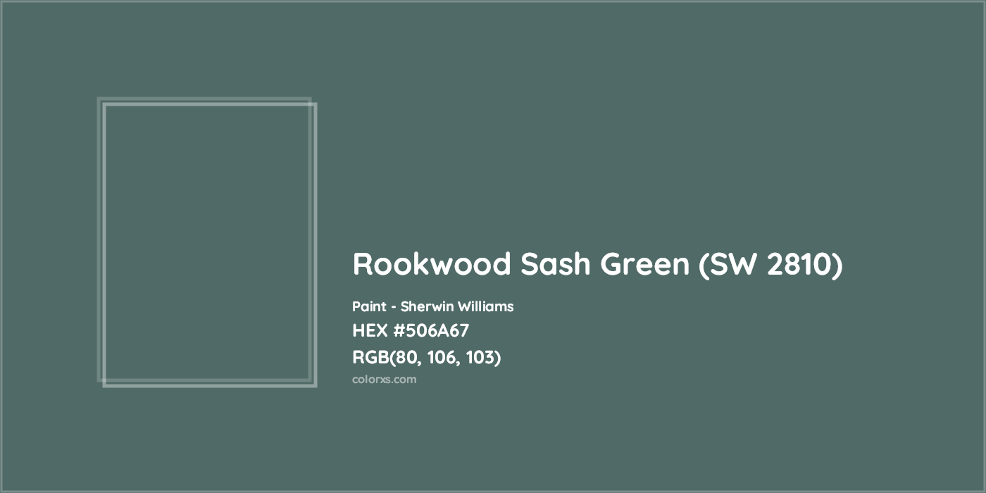 HEX #506A67 Rookwood Sash Green (SW 2810) Paint Sherwin Williams - Color Code