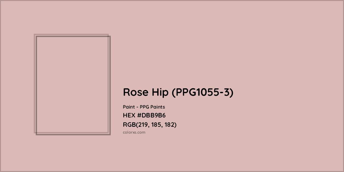 HEX #DBB9B6 Rose Hip (PPG1055-3) Paint PPG Paints - Color Code