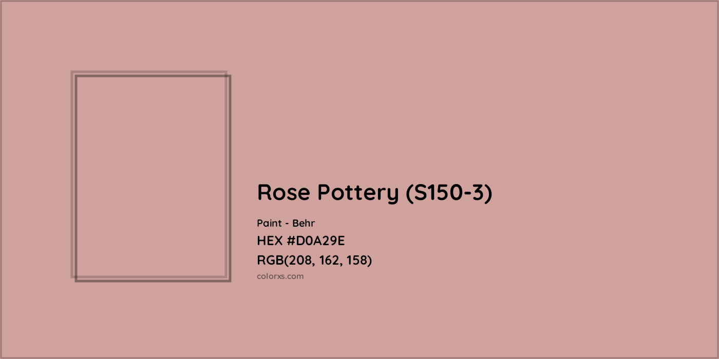 HEX #D0A29E Rose Pottery (S150-3) Paint Behr - Color Code