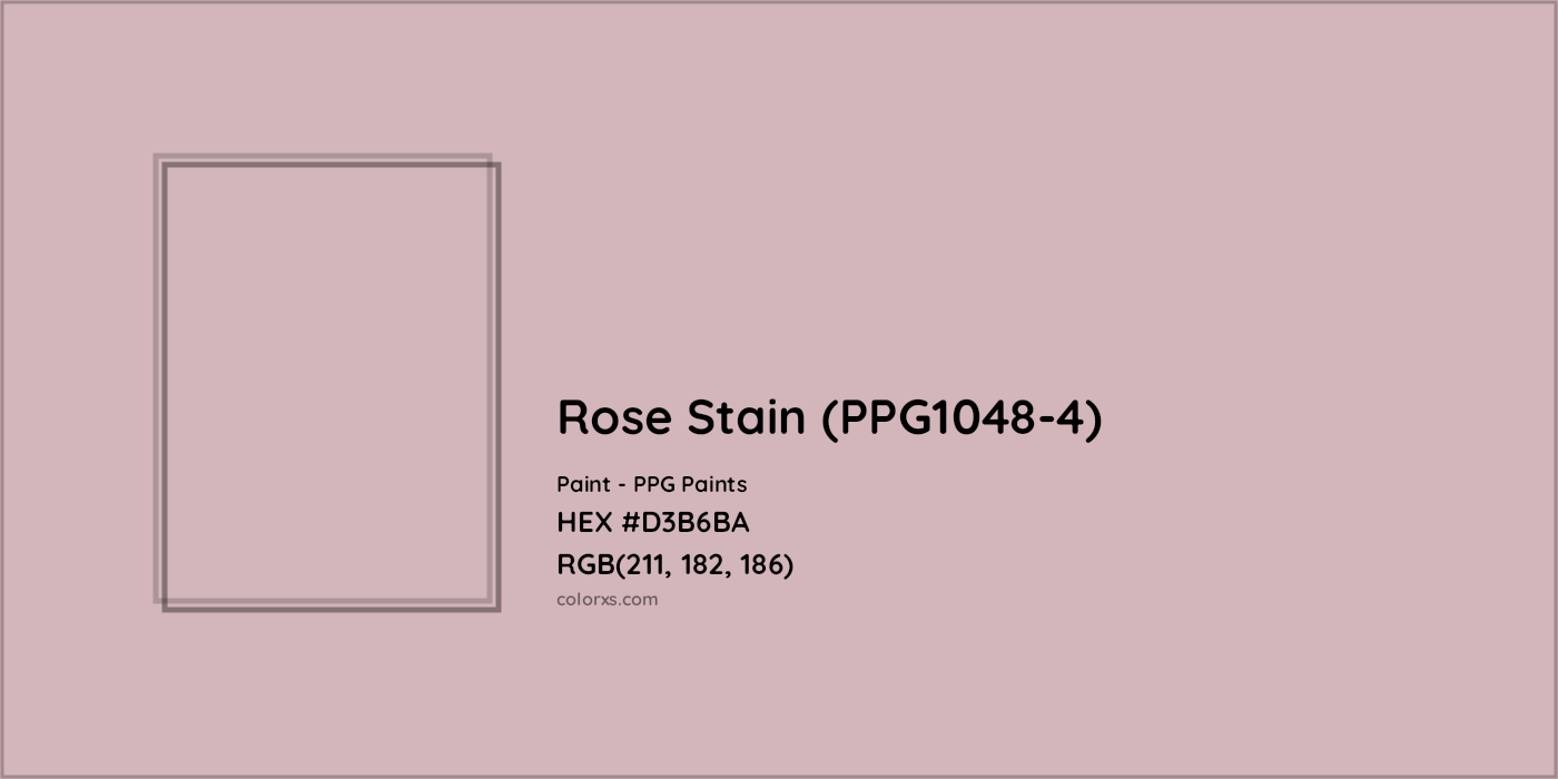 HEX #D3B6BA Rose Stain (PPG1048-4) Paint PPG Paints - Color Code