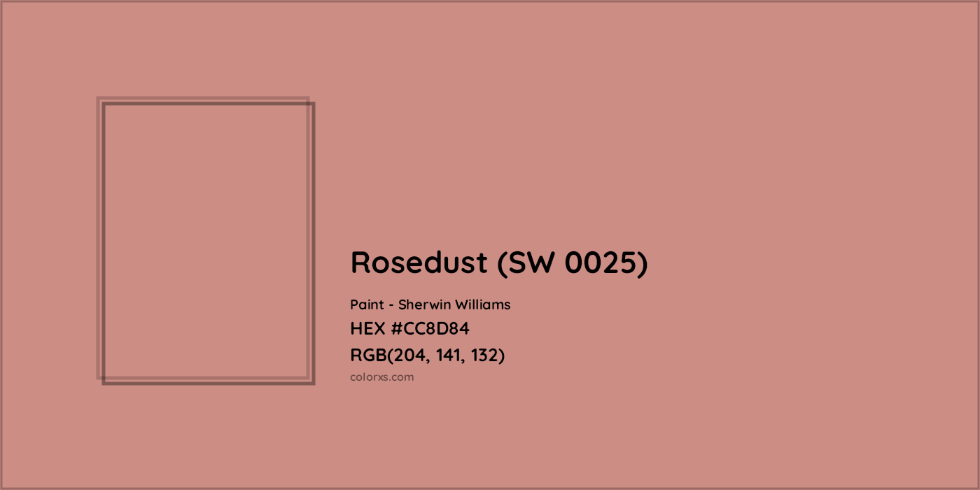 HEX #CC8D84 Rosedust (SW 0025) Paint Sherwin Williams - Color Code