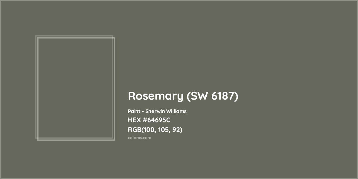 HEX #64695C Rosemary (SW 6187) Paint Sherwin Williams - Color Code