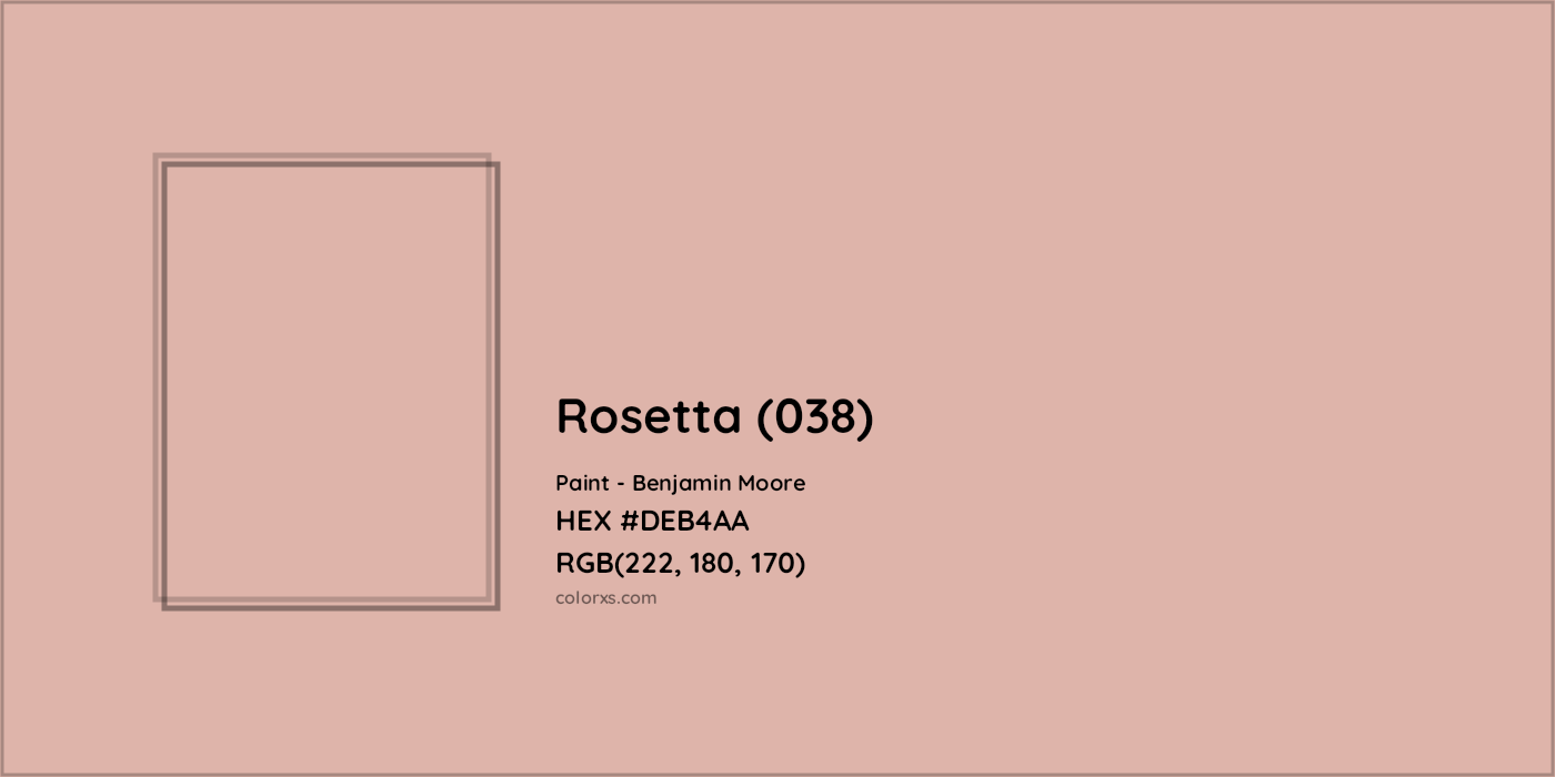 HEX #DEB4AA Rosetta (038) Paint Benjamin Moore - Color Code