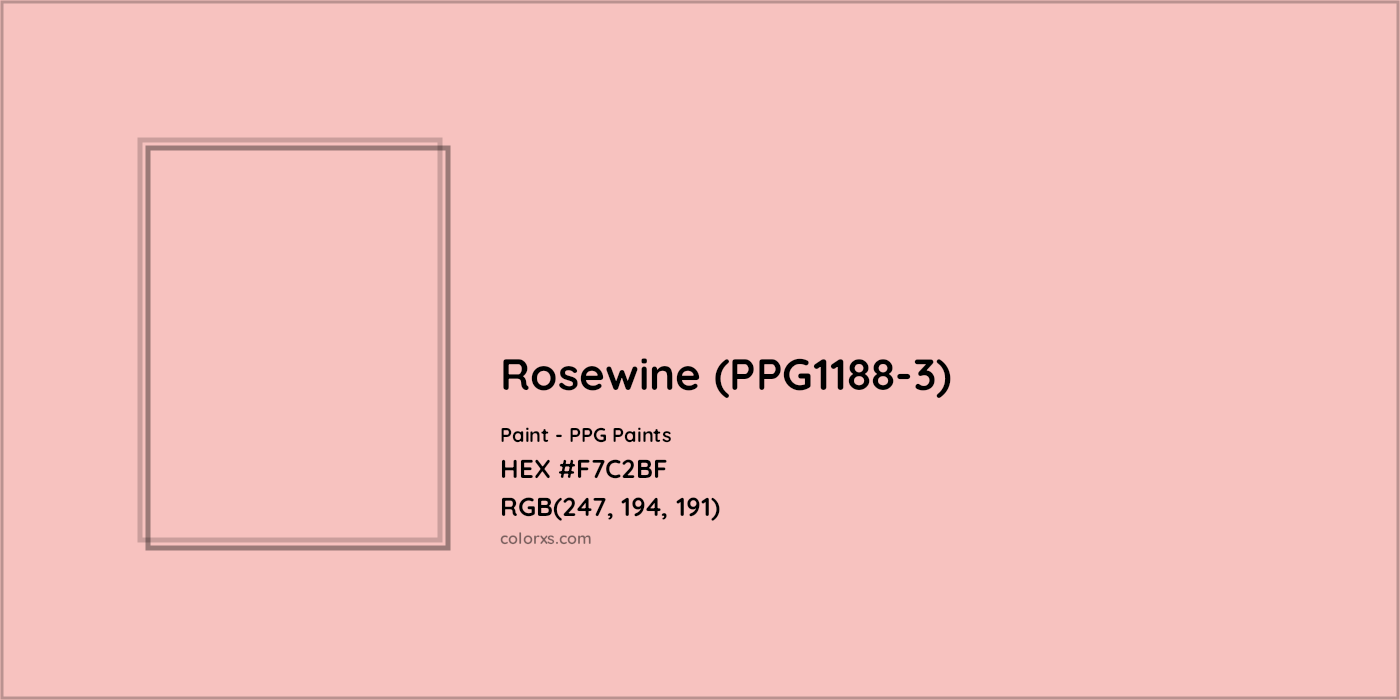 HEX #F7C2BF Rosewine (PPG1188-3) Paint PPG Paints - Color Code