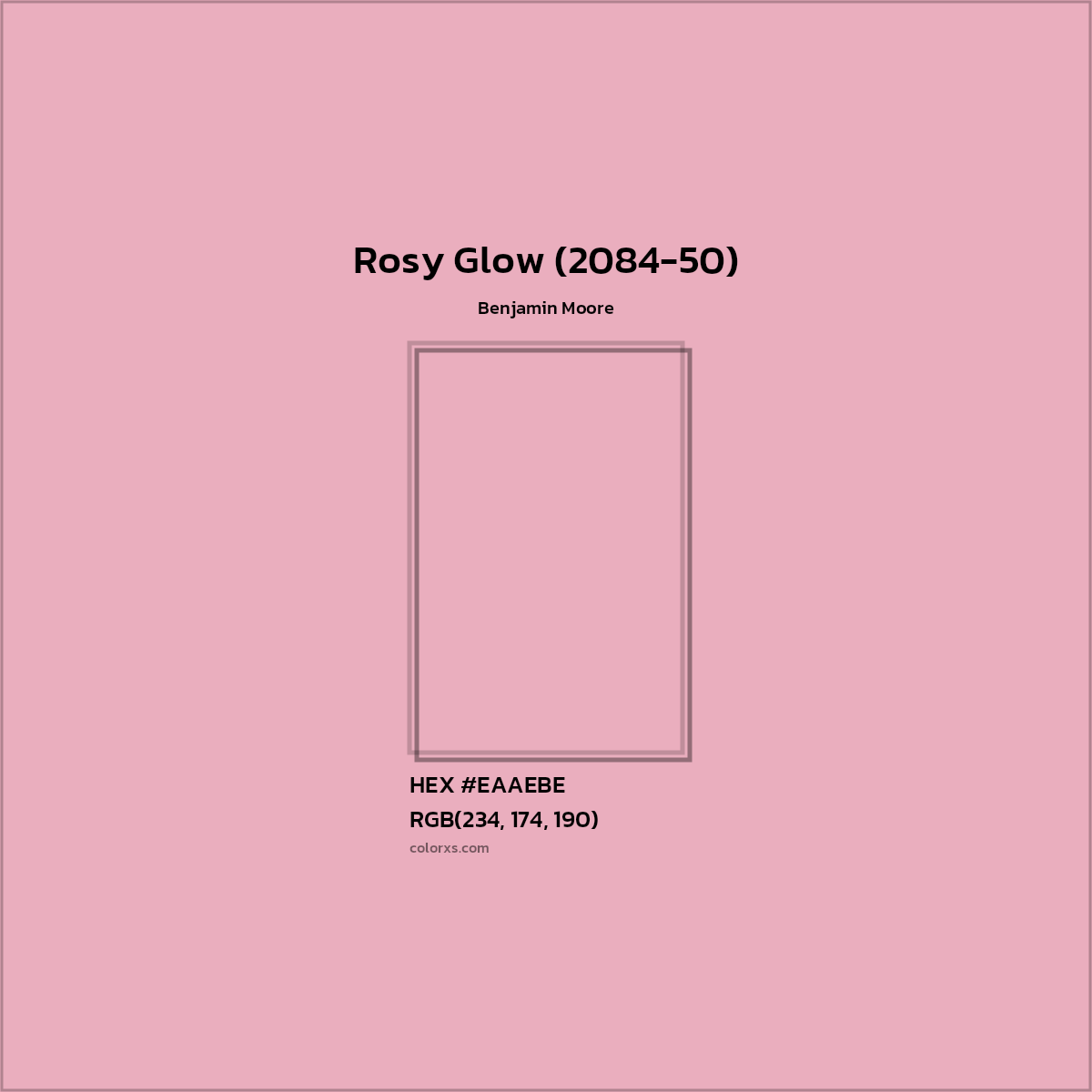 HEX #EAAEBE Rosy Glow (2084-50) Paint Benjamin Moore - Color Code