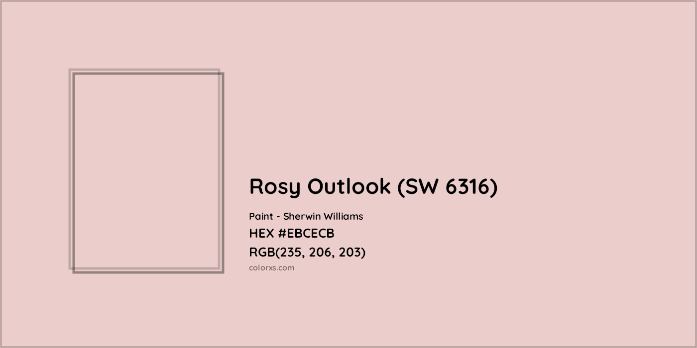 HEX #EBCECB Rosy Outlook (SW 6316) Paint Sherwin Williams - Color Code