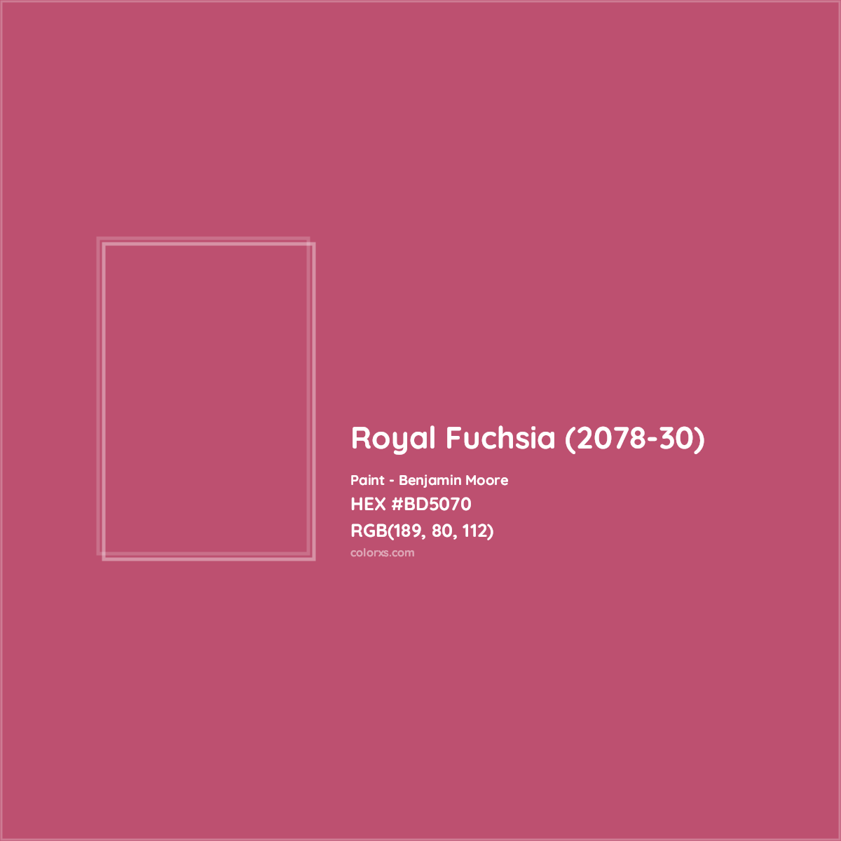 HEX #BD5070 Royal Fuchsia (2078-30) Paint Benjamin Moore - Color Code