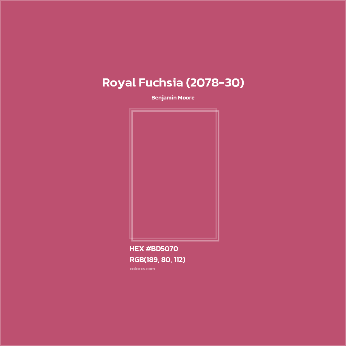 HEX #BD5070 Royal Fuchsia (2078-30) Paint Benjamin Moore - Color Code