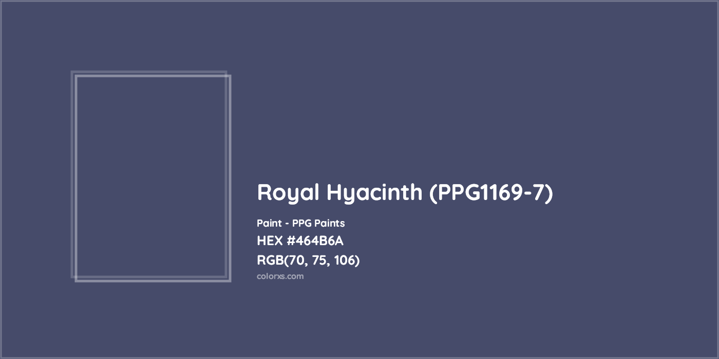 HEX #464B6A Royal Hyacinth (PPG1169-7) Paint PPG Paints - Color Code