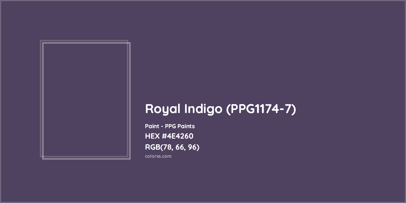 HEX #4E4260 Royal Indigo (PPG1174-7) Paint PPG Paints - Color Code