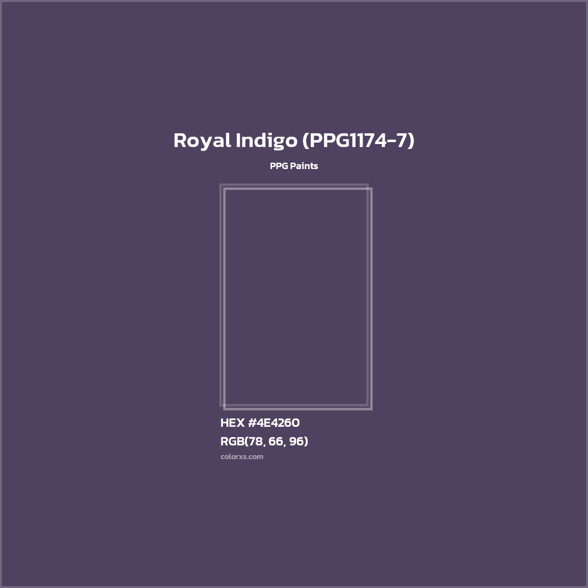 HEX #4E4260 Royal Indigo (PPG1174-7) Paint PPG Paints - Color Code