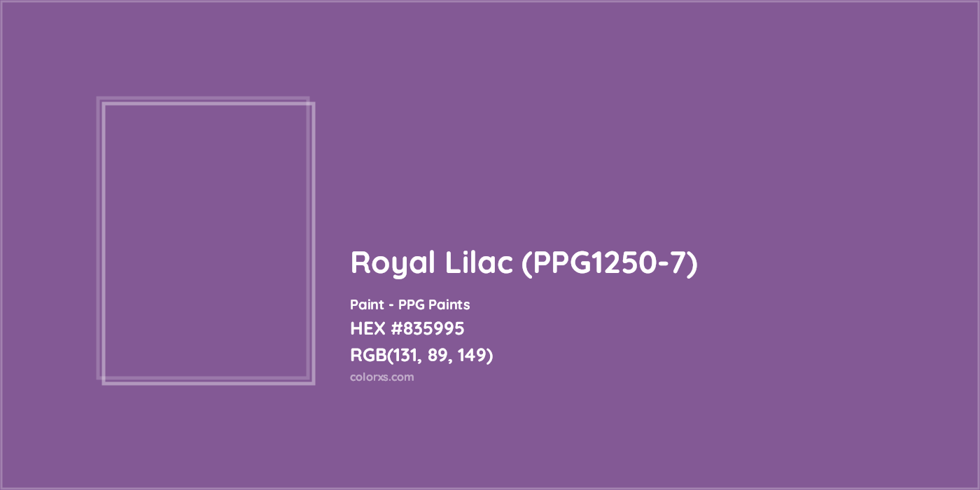 HEX #835995 Royal Lilac (PPG1250-7) Paint PPG Paints - Color Code