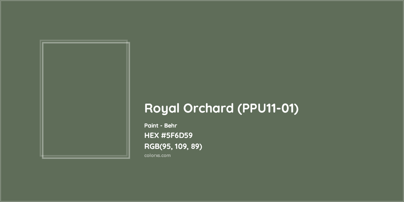 HEX #5F6D59 Royal Orchard (PPU11-01) Paint Behr - Color Code