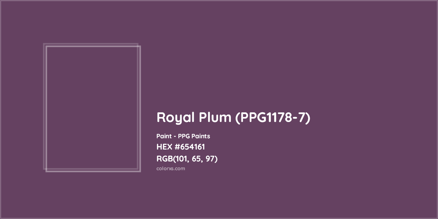 HEX #654161 Royal Plum (PPG1178-7) Paint PPG Paints - Color Code