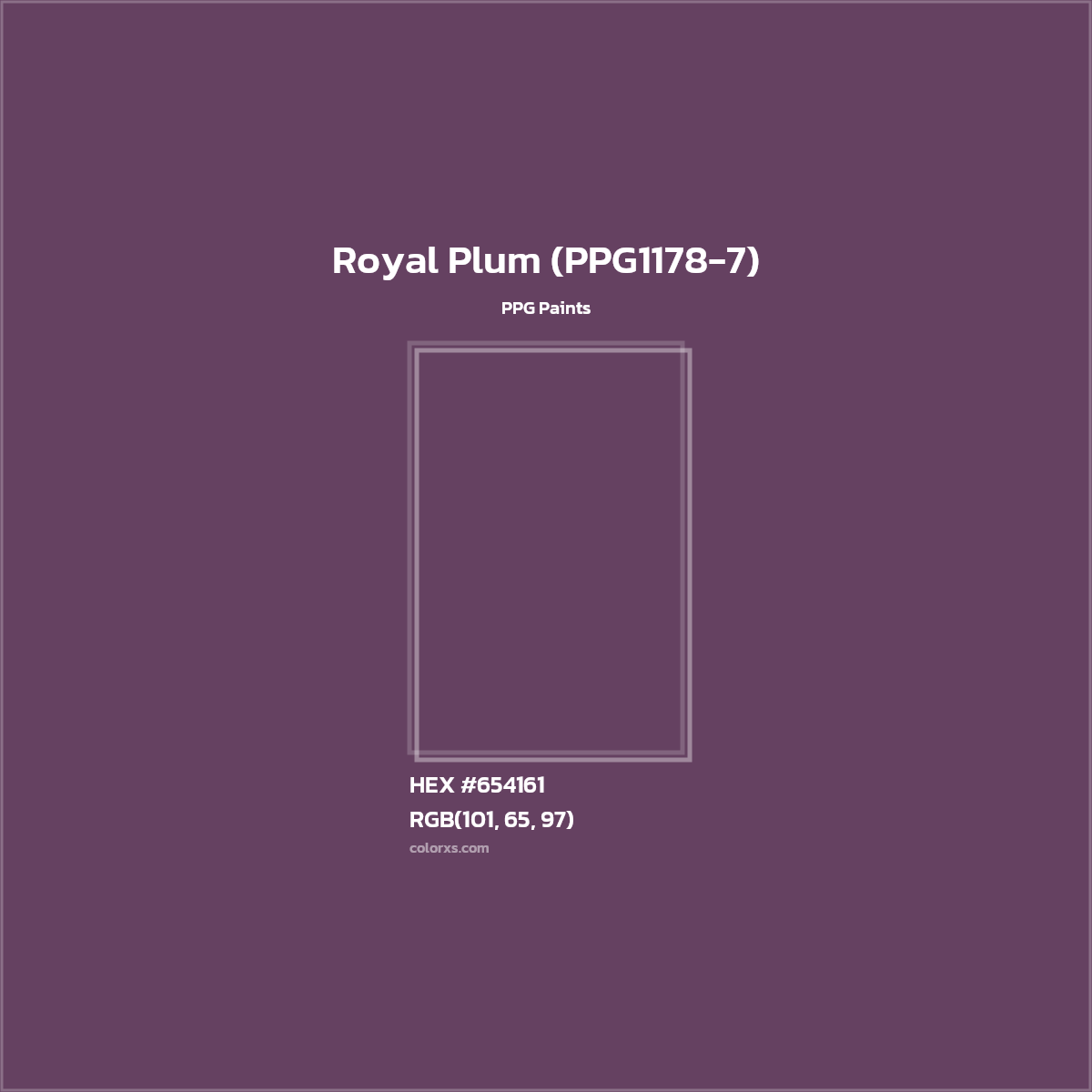 HEX #654161 Royal Plum (PPG1178-7) Paint PPG Paints - Color Code