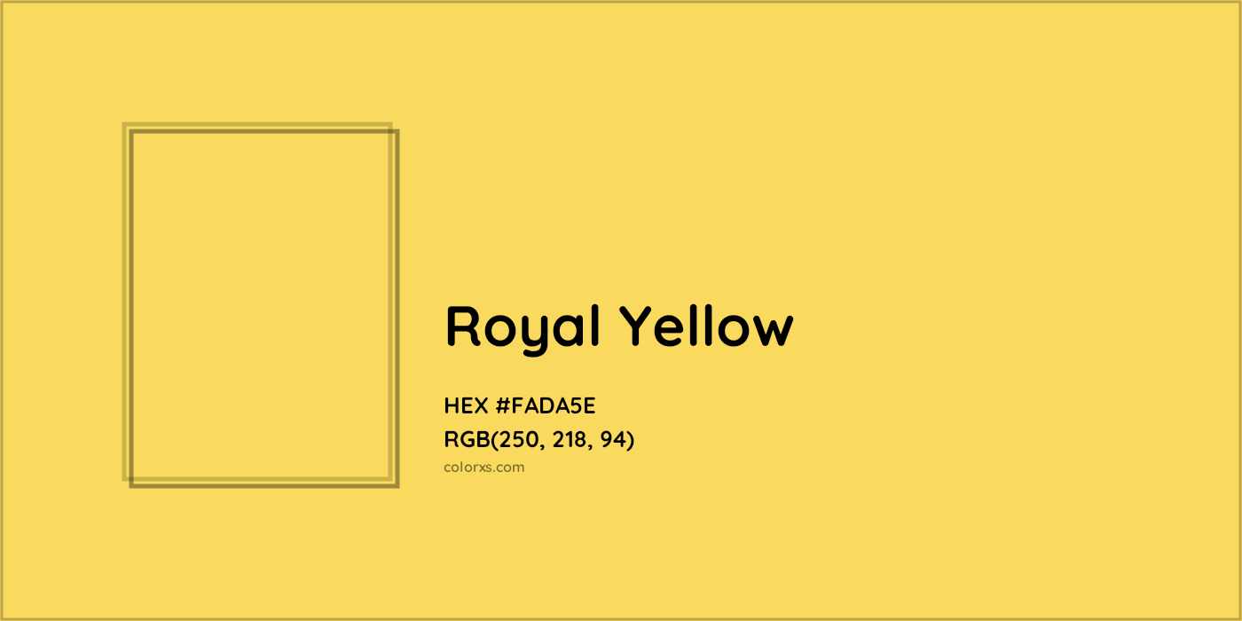 HEX #FADA5E Royal Yellow Color - Color Code