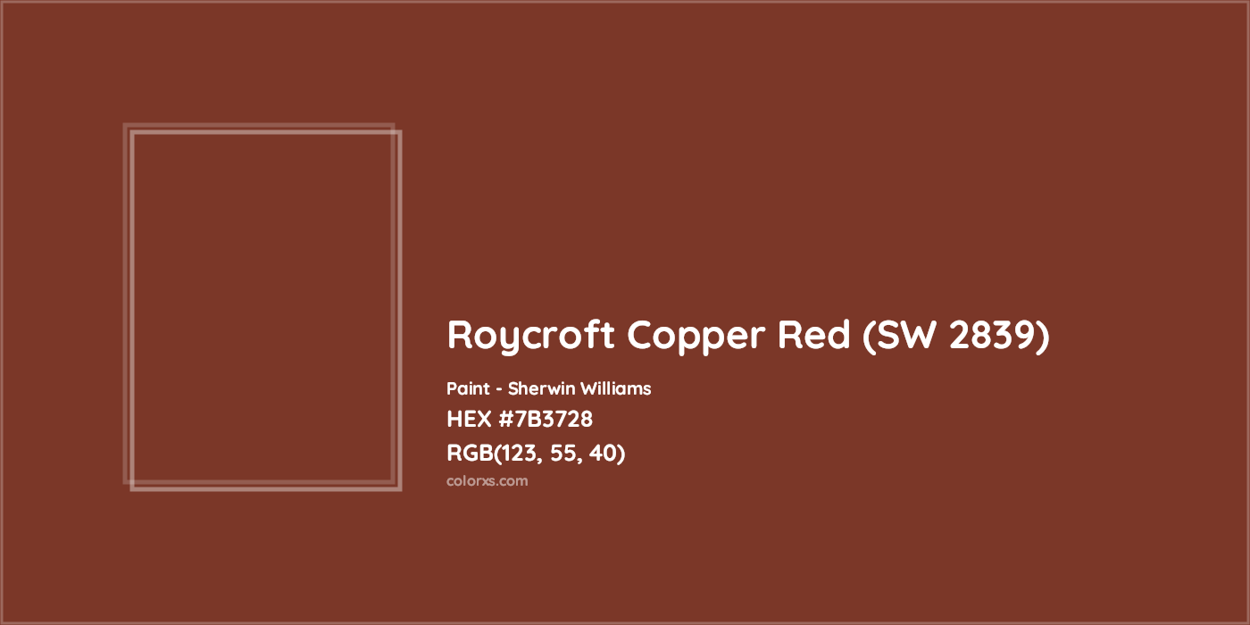 HEX #7B3728 Roycroft Copper Red (SW 2839) Paint Sherwin Williams - Color Code