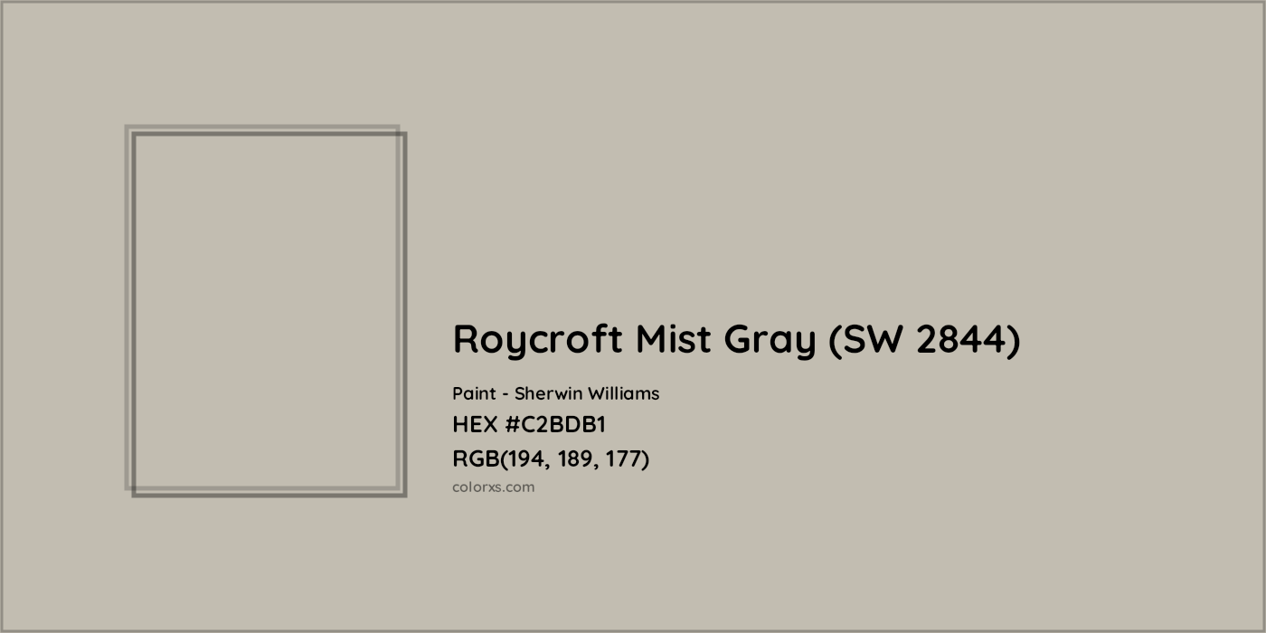 HEX #C2BDB1 Roycroft Mist Gray (SW 2844) Paint Sherwin Williams - Color Code