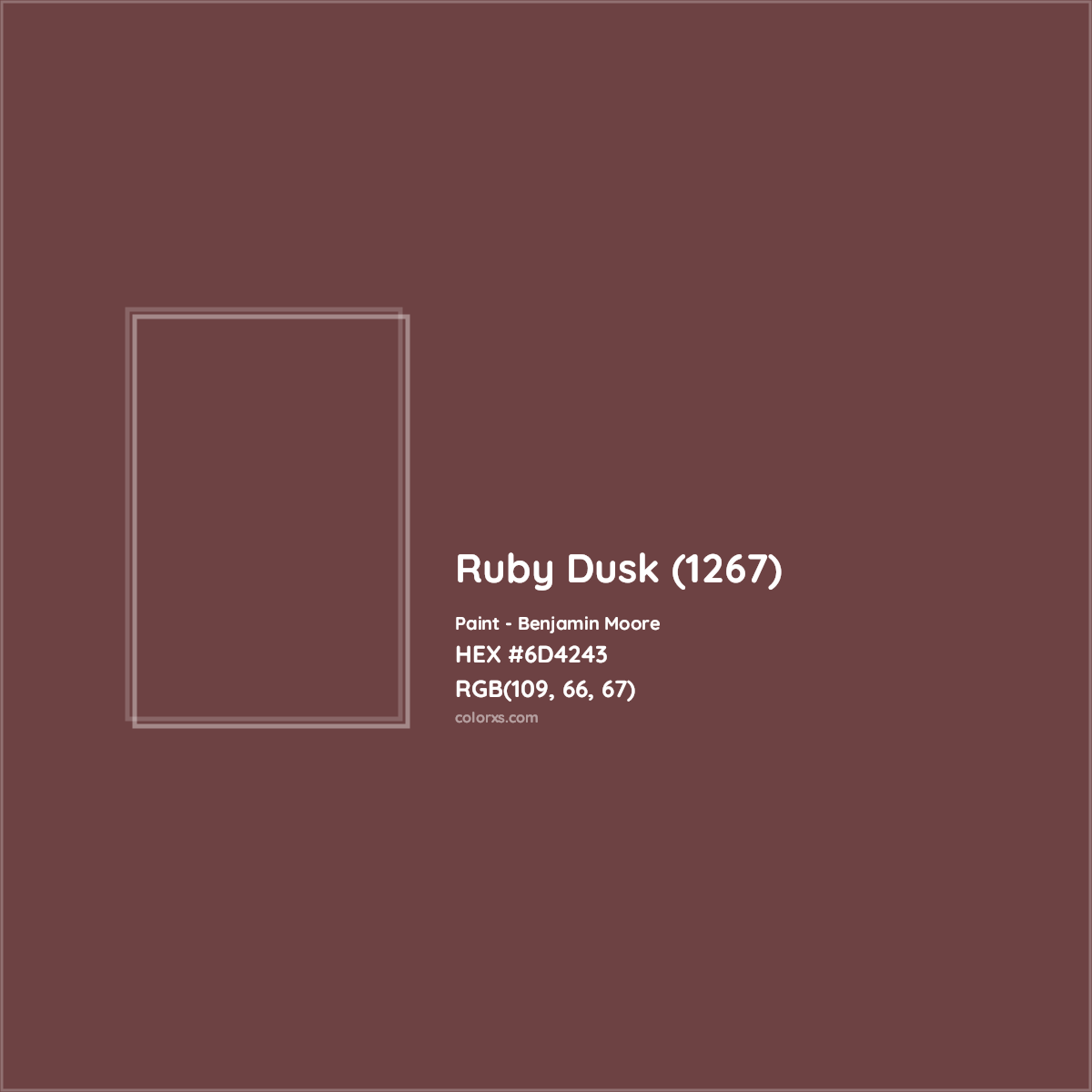 HEX #6D4243 Ruby Dusk (1267) Paint Benjamin Moore - Color Code