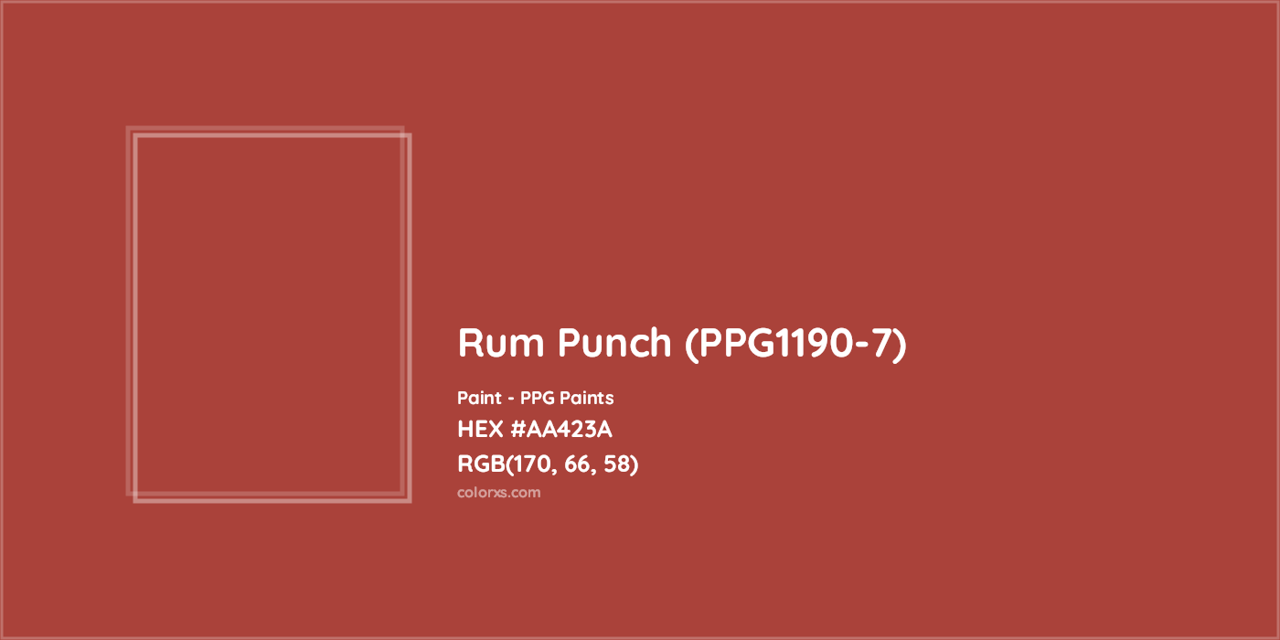 HEX #AA423A Rum Punch (PPG1190-7) Paint PPG Paints - Color Code
