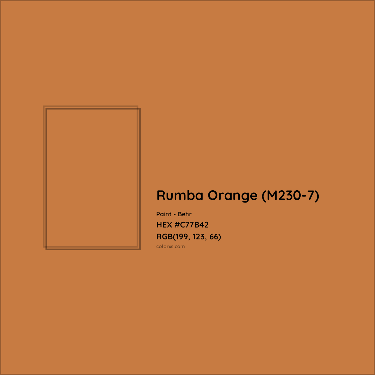 HEX #C77B42 Rumba Orange (M230-7) Paint Behr - Color Code