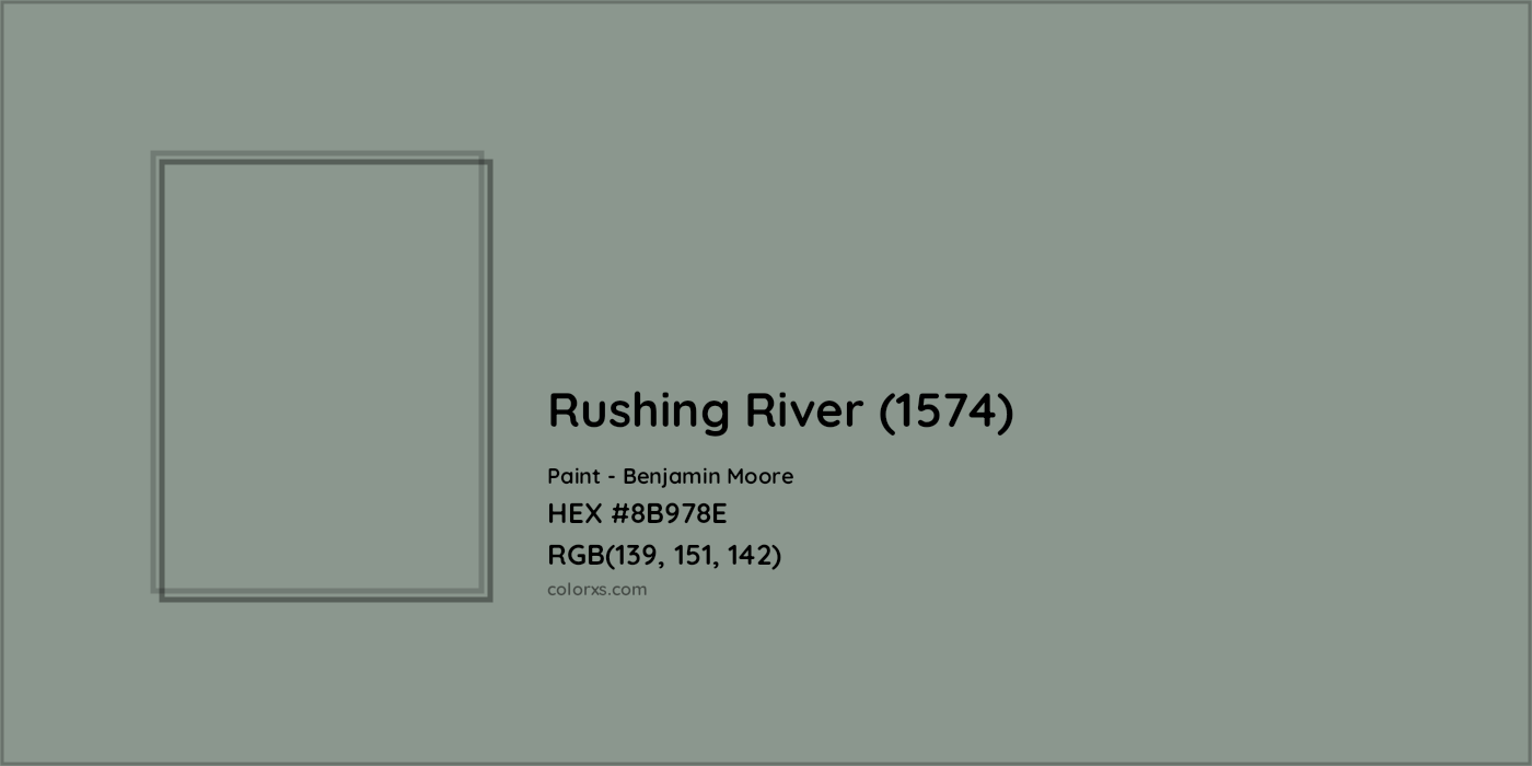 HEX #8B978E Rushing River (1574) Paint Benjamin Moore - Color Code