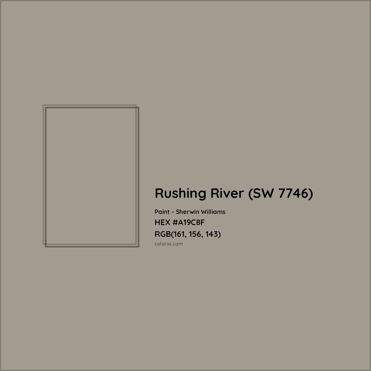 HEX #A19C8F Rushing River (SW 7746) Paint Sherwin Williams - Color Code