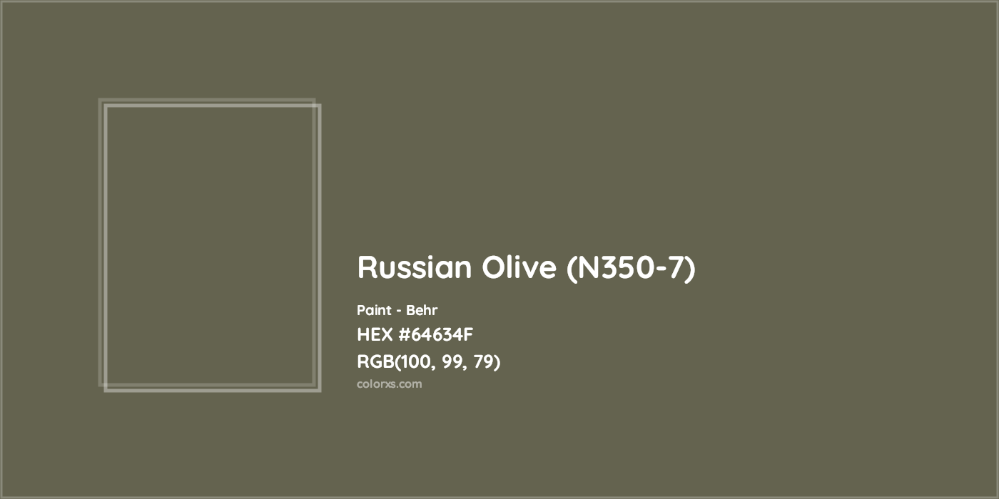 HEX #64634F Russian Olive (N350-7) Paint Behr - Color Code