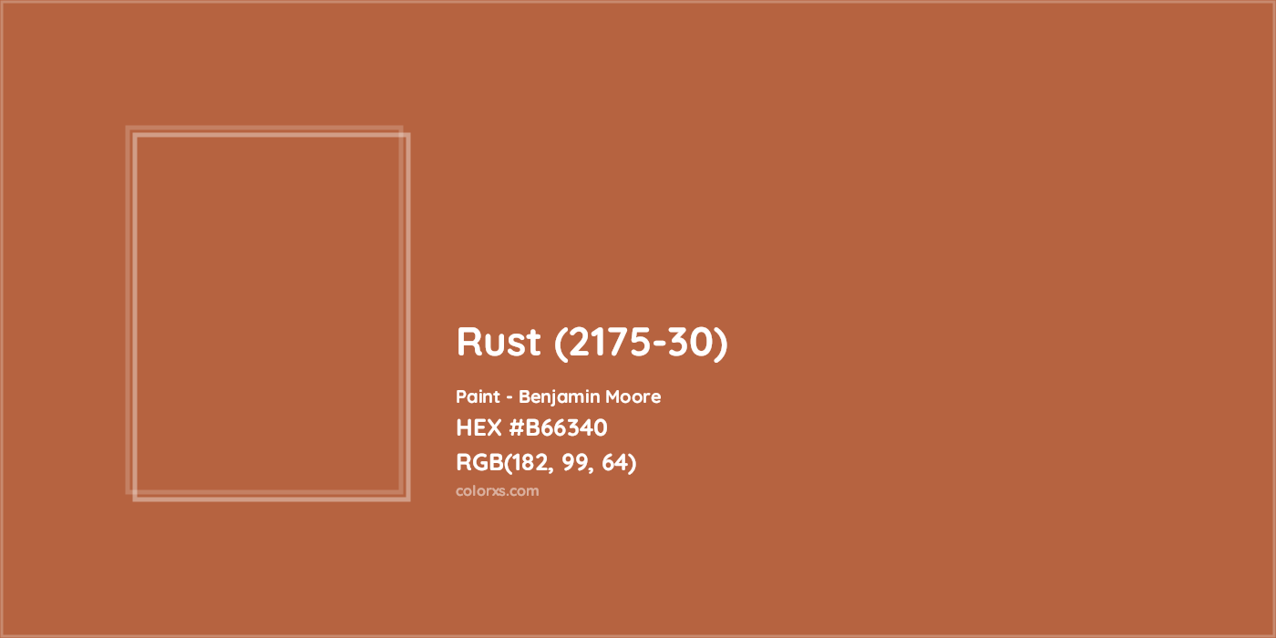 HEX #B66340 Rust (2175-30) Paint Benjamin Moore - Color Code
