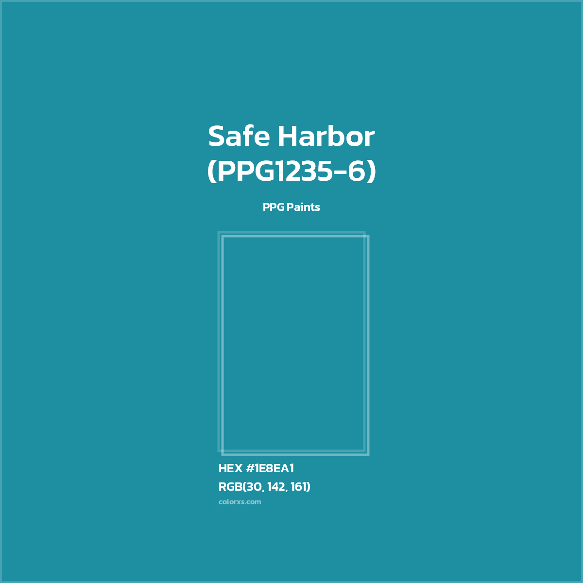 HEX #1E8EA1 Safe Harbor (PPG1235-6) Paint PPG Paints - Color Code