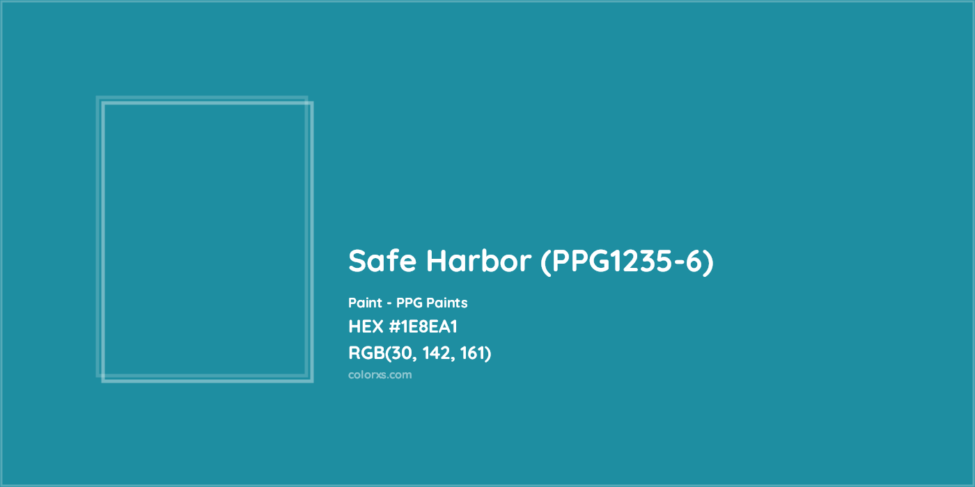 HEX #1E8EA1 Safe Harbor (PPG1235-6) Paint PPG Paints - Color Code