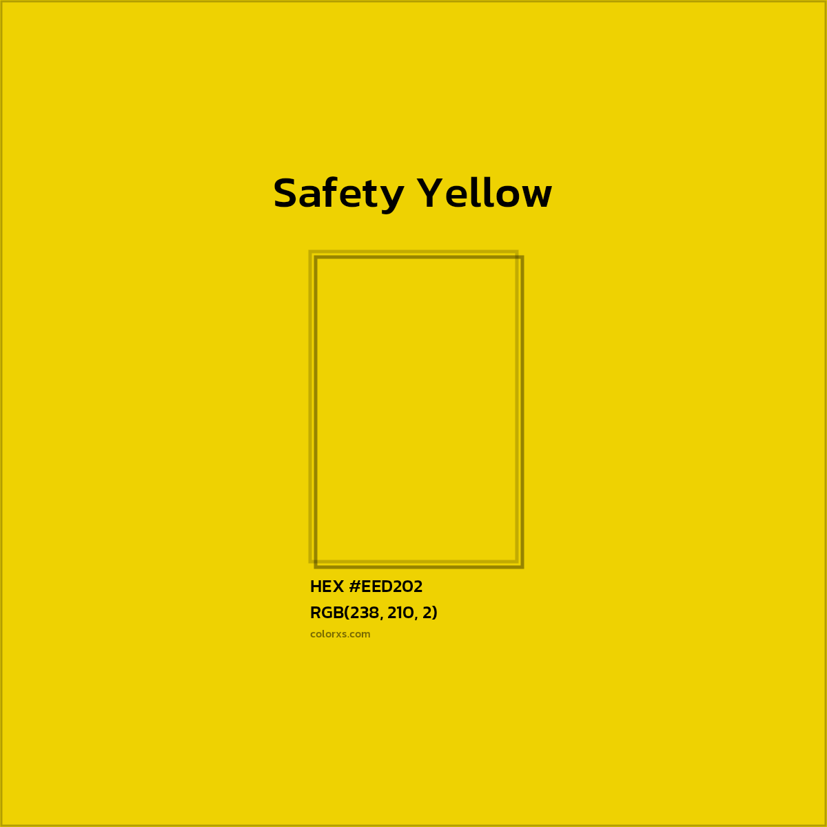 HEX #EED202 Safety Yellow Color - Color Code