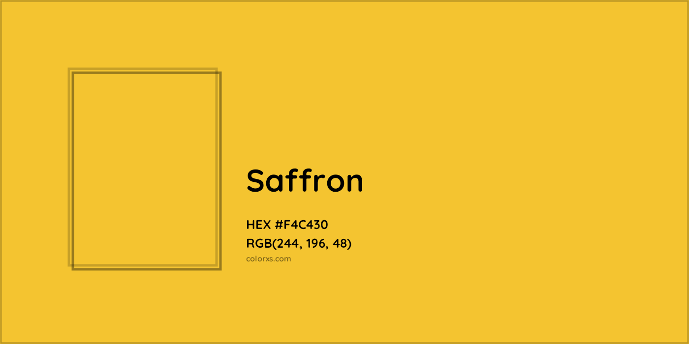 HEX #F4C430 Saffron Color - Color Code