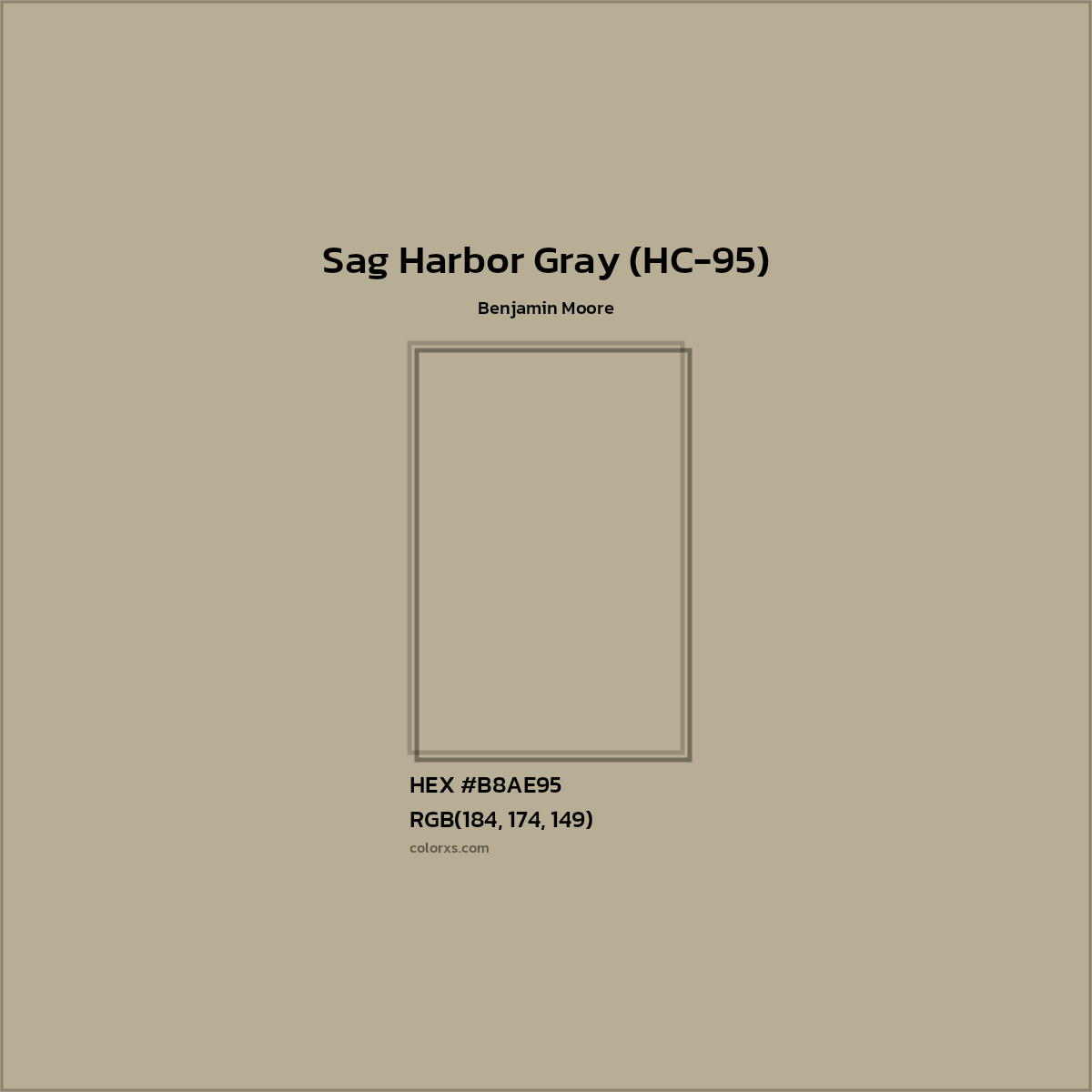 HEX #B8AE95 Sag Harbor Gray (HC-95) Paint Benjamin Moore - Color Code