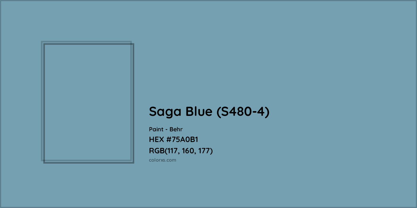 HEX #75A0B1 Saga Blue (S480-4) Paint Behr - Color Code