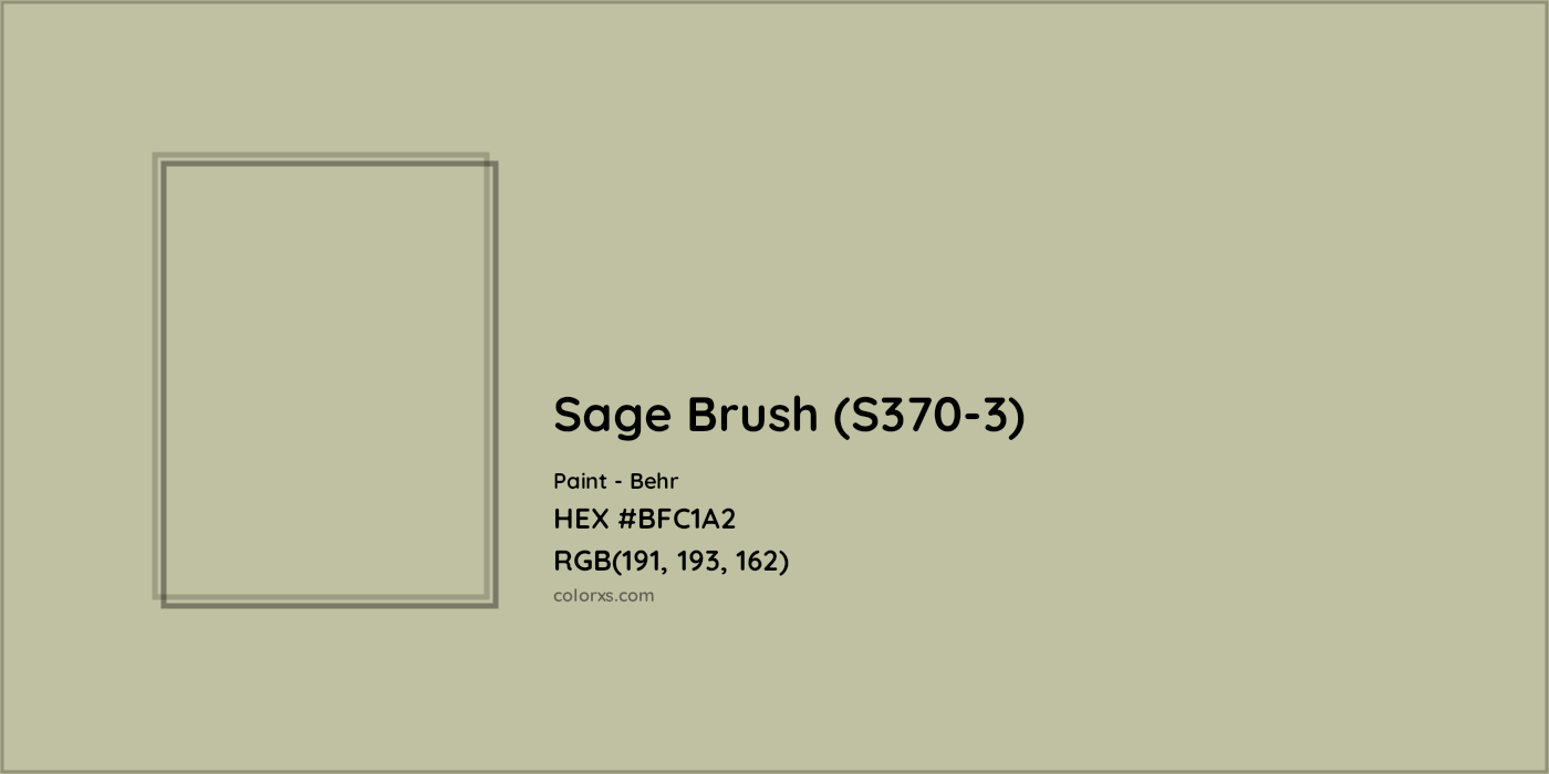 HEX #BFC1A2 Sage Brush (S370-3) Paint Behr - Color Code