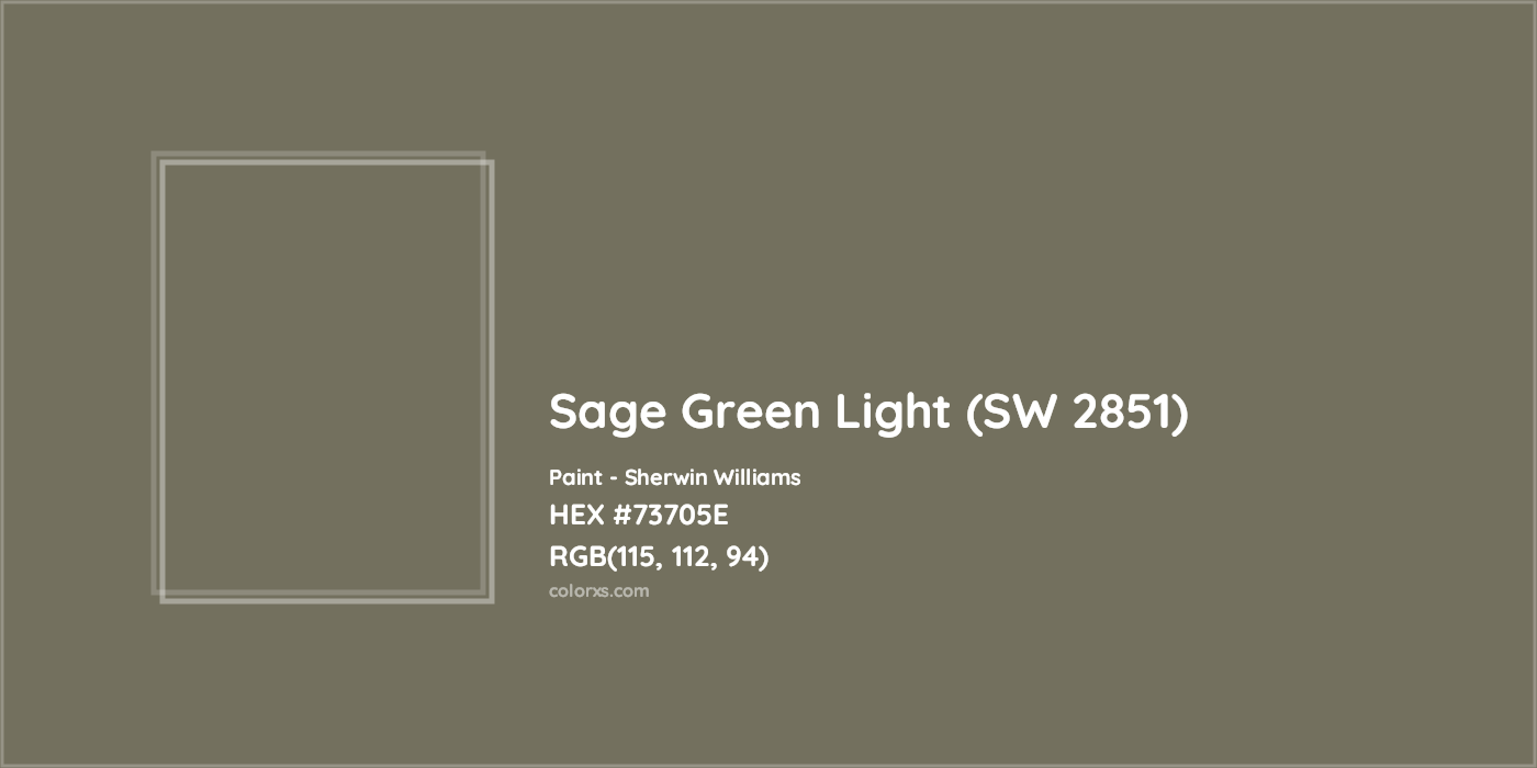 HEX #73705E Sage Green Light (SW 2851) Paint Sherwin Williams - Color Code