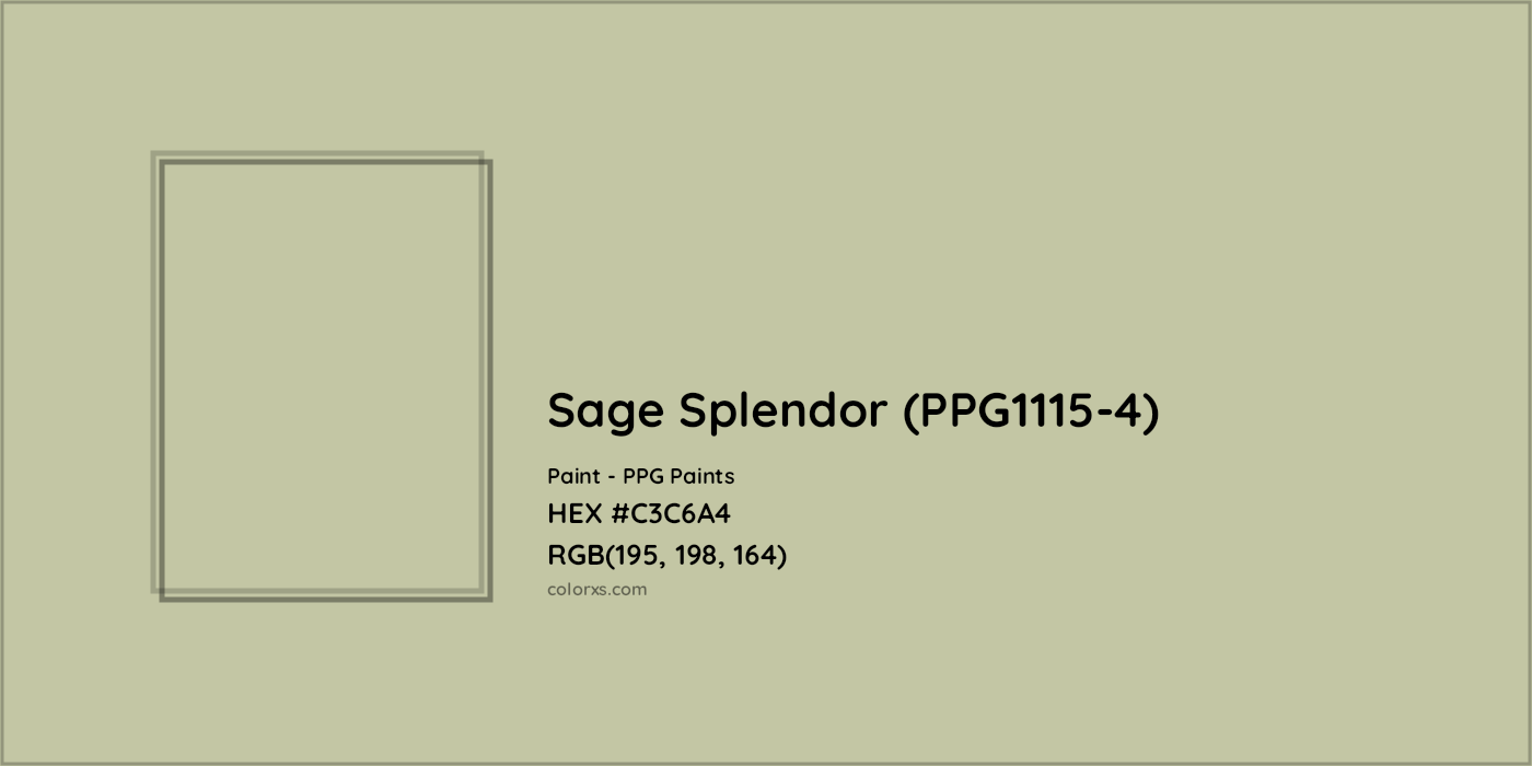 HEX #C3C6A4 Sage Splendor (PPG1115-4) Paint PPG Paints - Color Code