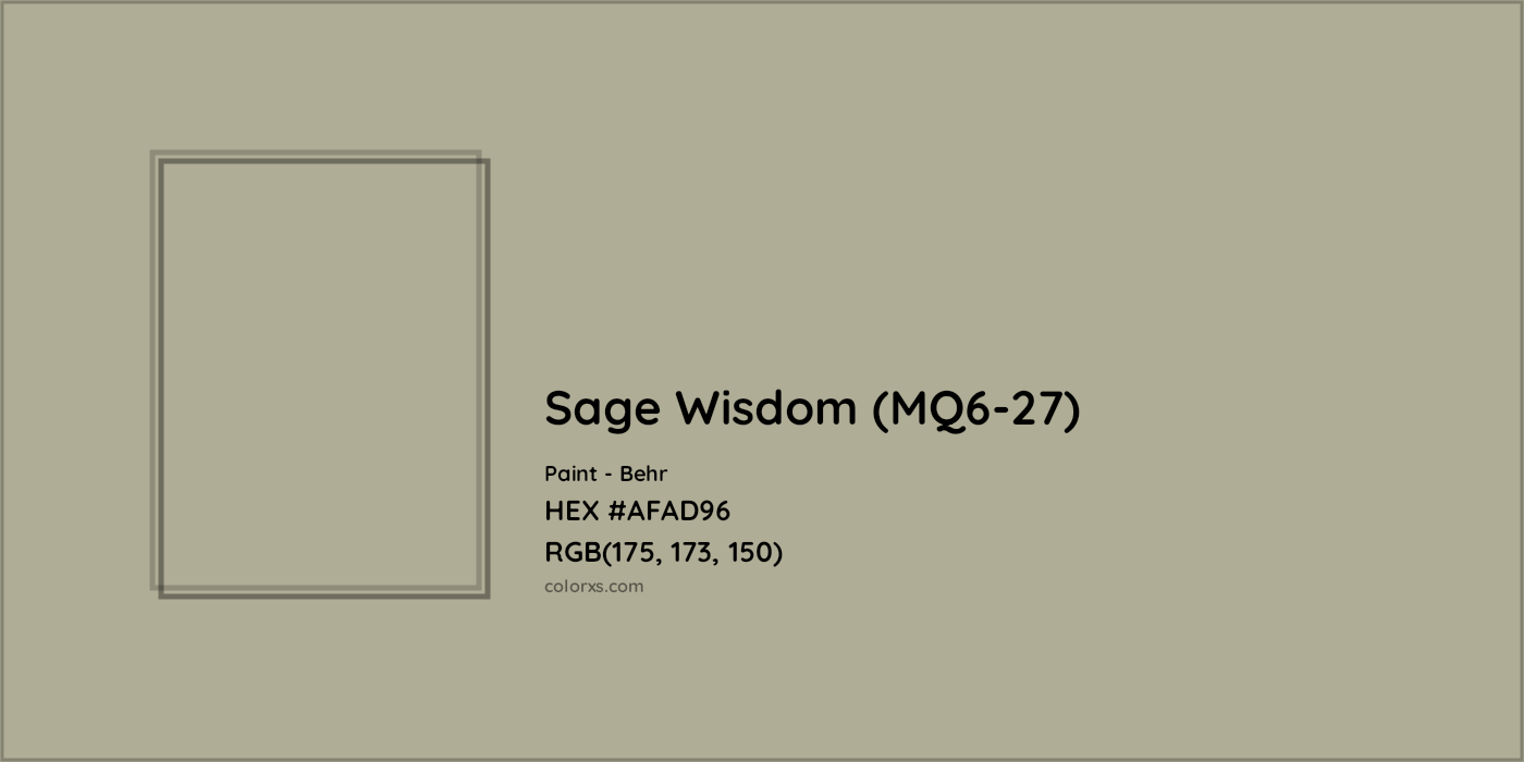 HEX #AFAD96 Sage Wisdom (MQ6-27) Paint Behr - Color Code