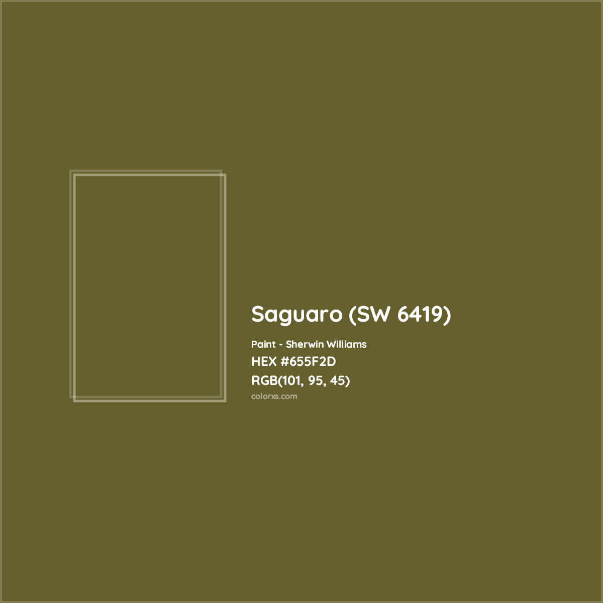 HEX #655F2D Saguaro (SW 6419) Paint Sherwin Williams - Color Code