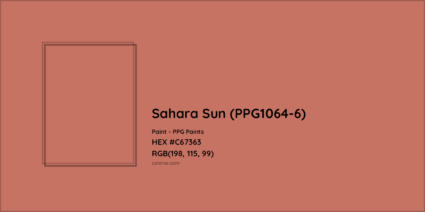 HEX #C67363 Sahara Sun (PPG1064-6) Paint PPG Paints - Color Code
