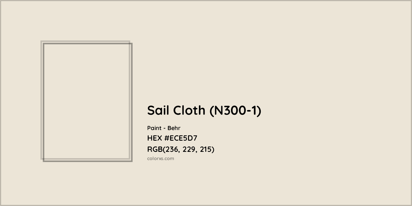 HEX #ECE5D7 Sail Cloth (N300-1) Paint Behr - Color Code